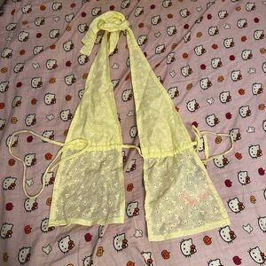 Yellow Eyelet Halter Top